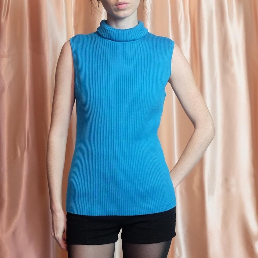 Ribbed silk blend sleeveless top
